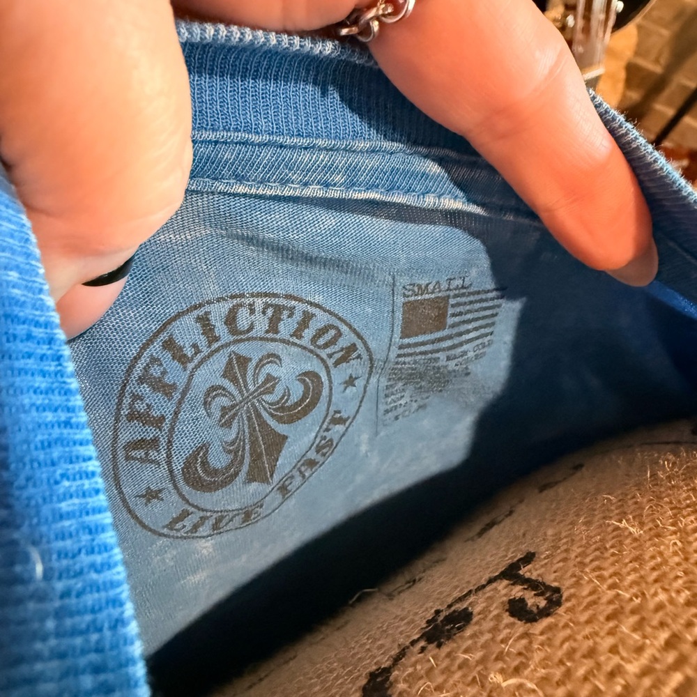 Affliction Blue Logo Tee - Picture 7 of 12